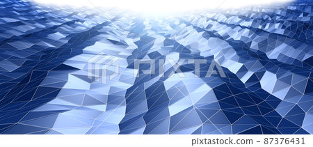 數字波形圖案、線框 3D、波形模型 87376431