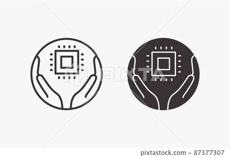 Circuit chip vector icon isolated on white background for graphic and web design. Circuit chip vector icon isolated on white background for graphic and web design. 87377307