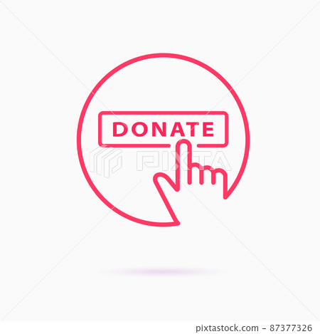 Donation icon. Charity, philanthropist, sponsor logo template. Vector illustration. Donation icon. Charity, philanthropist, sponsor logo template. Vector illustration. 87377326