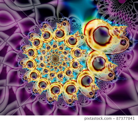 Computer generated abstract colorful fractal artwork 87377841