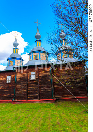Old wooden church in Pereyaslav, Ukraine 87378699