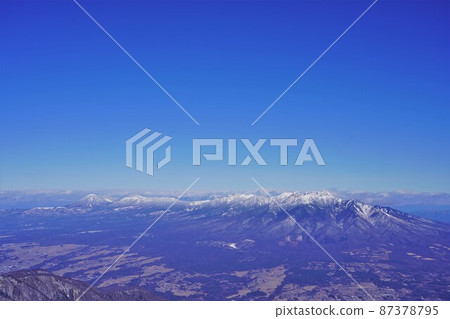 冬季從 Kaikomatake 黑戶嶺出發的八嶽山脈 冬季從 Kaikomatake 黑戶嶺出發的八嶽山脈 87378795