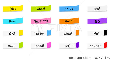 Colorful sticky note set and letters 87379179