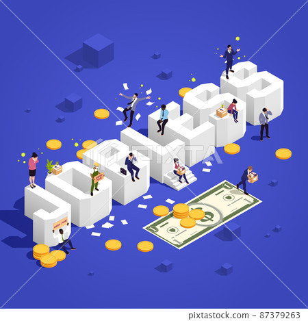 Unemployment Isometric Composition 87379263
