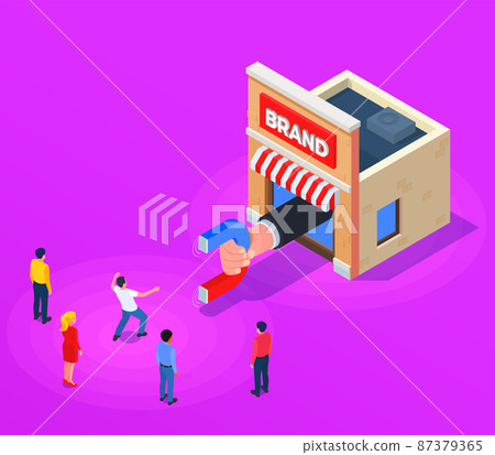 Customers Experience Isometric Composition 87379365