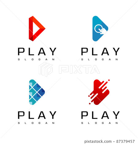 Red Play Button For Media Player Logo Red Play Button For Media Player Logo 87379457