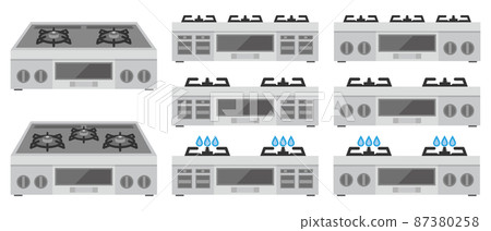 燃氣灶的插圖集 燃氣灶的插圖集 87380258