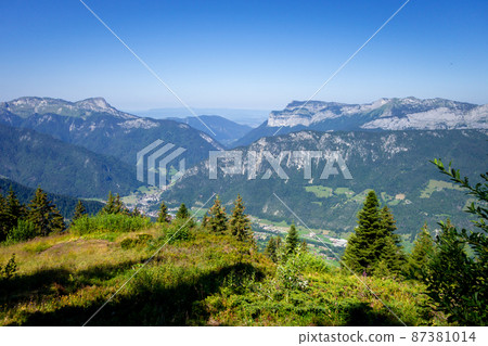 Mountain landscape in La Clusaz, France 87381014