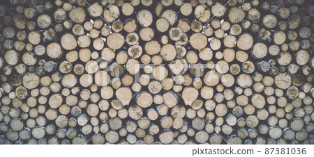Stack of tree trunks. Texture background Stack of tree trunks. Texture background 87381036