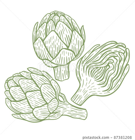 Artichoke hand engraving set Artichoke hand engraving set 87381208