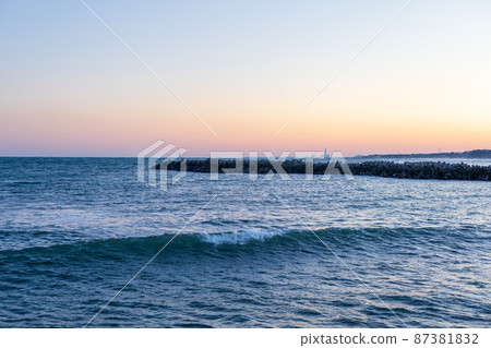 Breakwater at Aise Port, Hitachi City, Ibaraki Prefecture 87381832