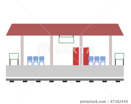 Station platform icon illustration building exterior 87382430