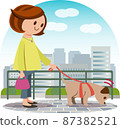 Dog walk: A dog that smells 87382521