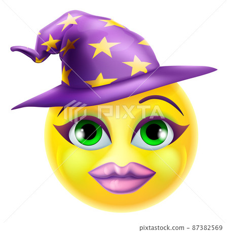 Witch Emoticon Face Emoji Cartoon Icon 87382569