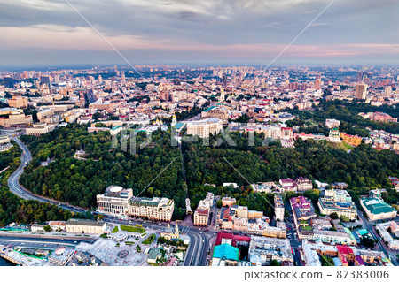 Aerial view of Old Kyiv in Ukraine 87383006
