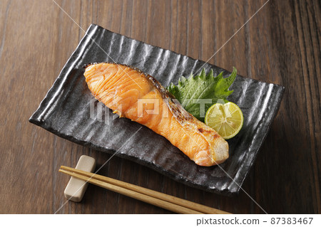 Baked salted coho salmon 87383467