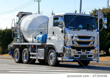 Image of agitator truck (concrete mixer truck) 87384496