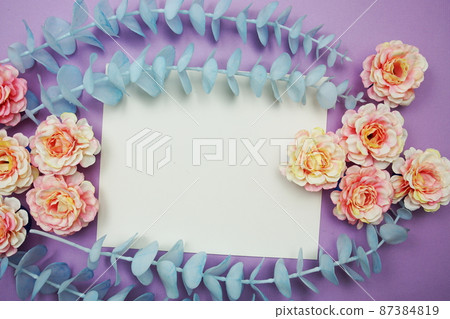 Mockup with Spring Flowers and invitation greeting card Mockup with Spring Flowers and invitation greeting card 87384819