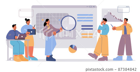 Team of people work with SEO analytic data Team of people work with SEO analytic data 87384842