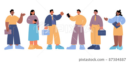 Diverse business people, multiracial group row Diverse business people, multiracial group row 87384887