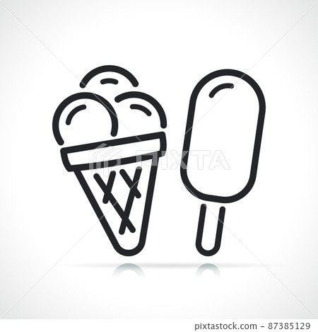 ice cream thin line icon - Stock Illustration [87385129] - PIXTA