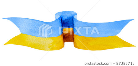 Vintage blue and yellow Watercolor banner with copy space Vintage blue and yellow Watercolor banner with copy space 87385713