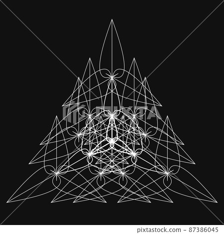 單調幾何圖案簡單曼陀羅圖案 87386045