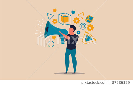 Marketing honest storyteller and brand feedback life. Writer personal story and speech presentation vector illustration concept. People announcement information and share project. Teller communication Marketing honest storyteller and brand feedback life. Writer personal story and speech presentation vector illustration concept. People announcement information and share project. Teller communication 87386339