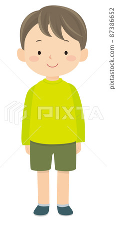Vector illustration of a boy standing straight 87386652