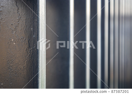 Close up painted metal railings background 87387201