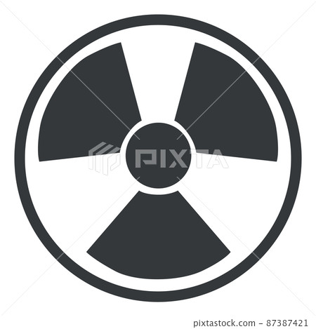 Radioactive hazard symbol. Danger radiation levels sign 87387421