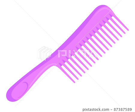 Plastic hair comb. Pink cute cartoon brush Plastic hair comb. Pink cute cartoon brush 87387589