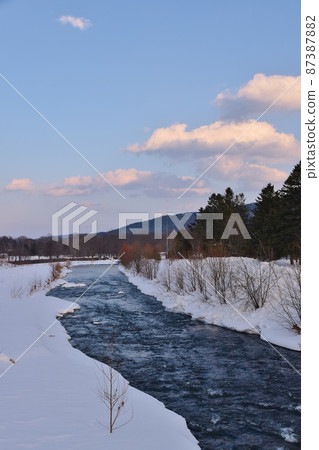 Mukagawa at dusk Hokkaido 87387882