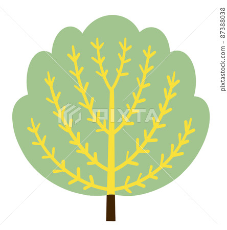 簡單而扁平的樹圖 簡單而扁平的樹圖 87388038