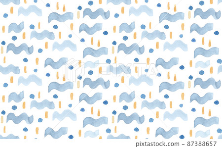 Watercolor seamless patter as navy blue waves 87388657