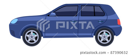 Suv car side view. Big offroad car icon Suv car side view. Big offroad car icon 87390632