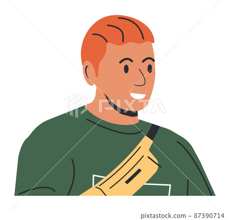 Man with Belt Bag Isolated Man with Belt Bag Isolated 87390714