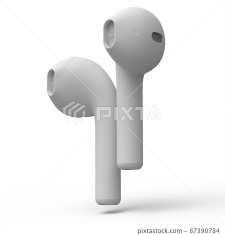 Wireless bluetooth headphones isolated on white monochrome background Wireless bluetooth headphones isolated on white monochrome background 87390784