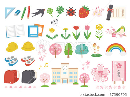 Spring admission icon set Spring admission icon set 87390793