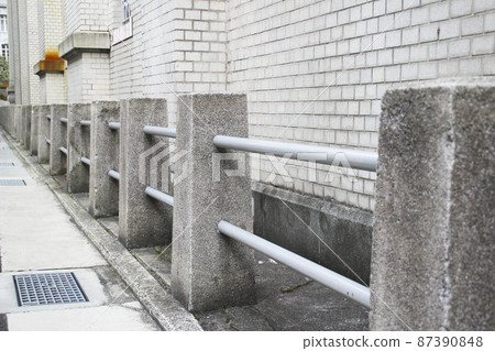 Fence of modern building Fence of modern building 87390848