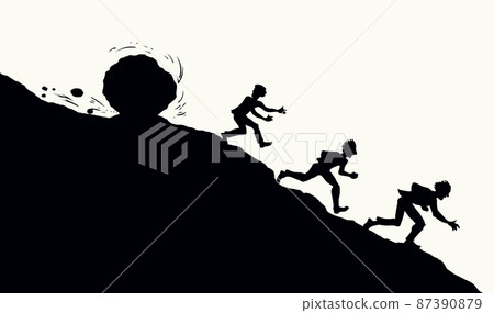 Vector drawing sketch of fanny comic situation Vector drawing sketch of fanny comic situation 87390879