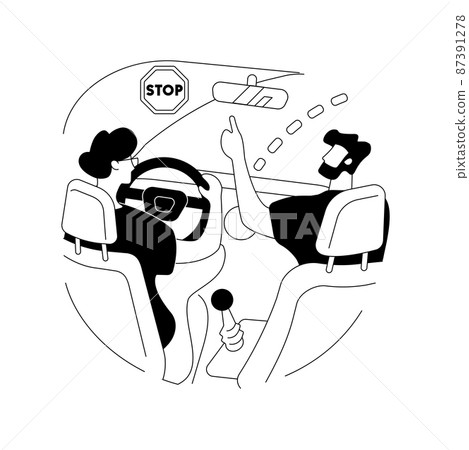 Driving instruction abstract concept vector illustration. Driving instruction abstract concept vector illustration. 87391278