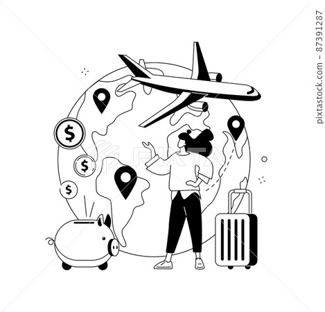 Low cost flights abstract concept vector illustration. 87391287