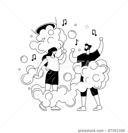Foam party abstract concept vector illustration. 87391300