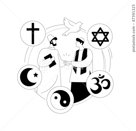 Interreligious dialogue abstract concept vector illustration. Interreligious dialogue abstract concept vector illustration. 87391325