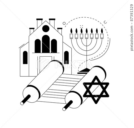 Judaism abstract concept vector illustration. 87391329