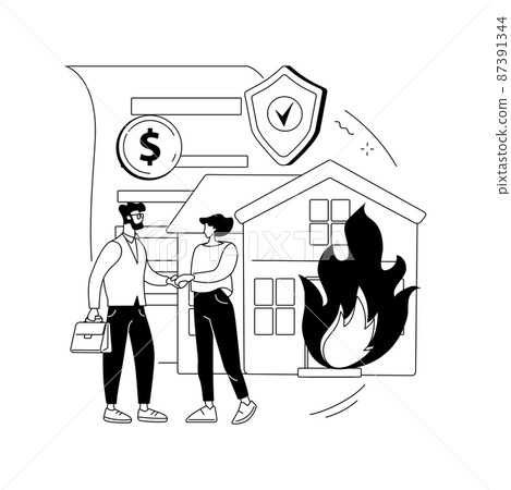 Fire insurance abstract concept vector illustration. Fire insurance abstract concept vector illustration. 87391344