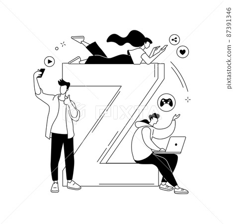 Generation Z abstract concept vector illustration. Generation Z abstract concept vector illustration. 87391346