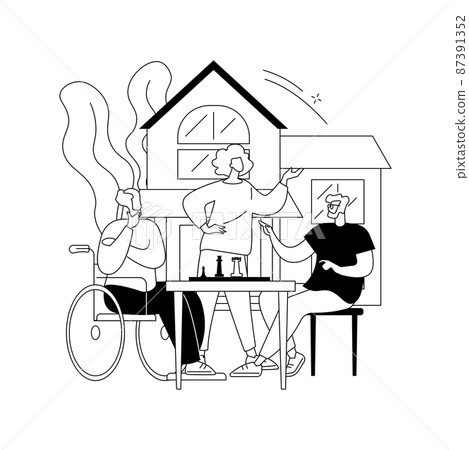 Communities for older people abstract concept vector illustration. Communities for older people abstract concept vector illustration. 87391352
