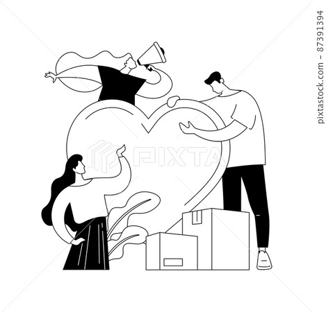Volunteering abstract concept vector illustration. Volunteering abstract concept vector illustration. 87391394